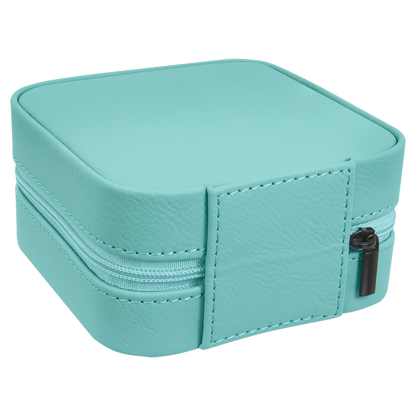 Lasered Leatherette Travel Jewelry Box with Tan Lining