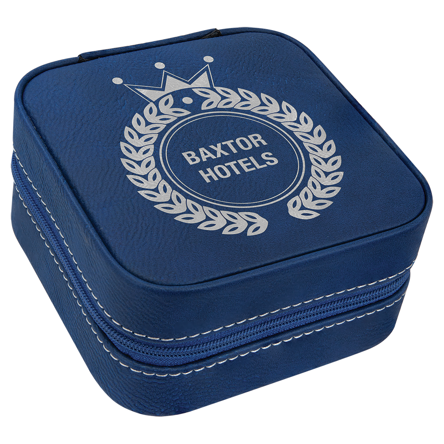 Lasered Leatherette Travel Jewelry Box with Tan Lining
