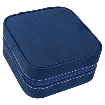 Lasered Leatherette Travel Jewelry Box with Tan Lining