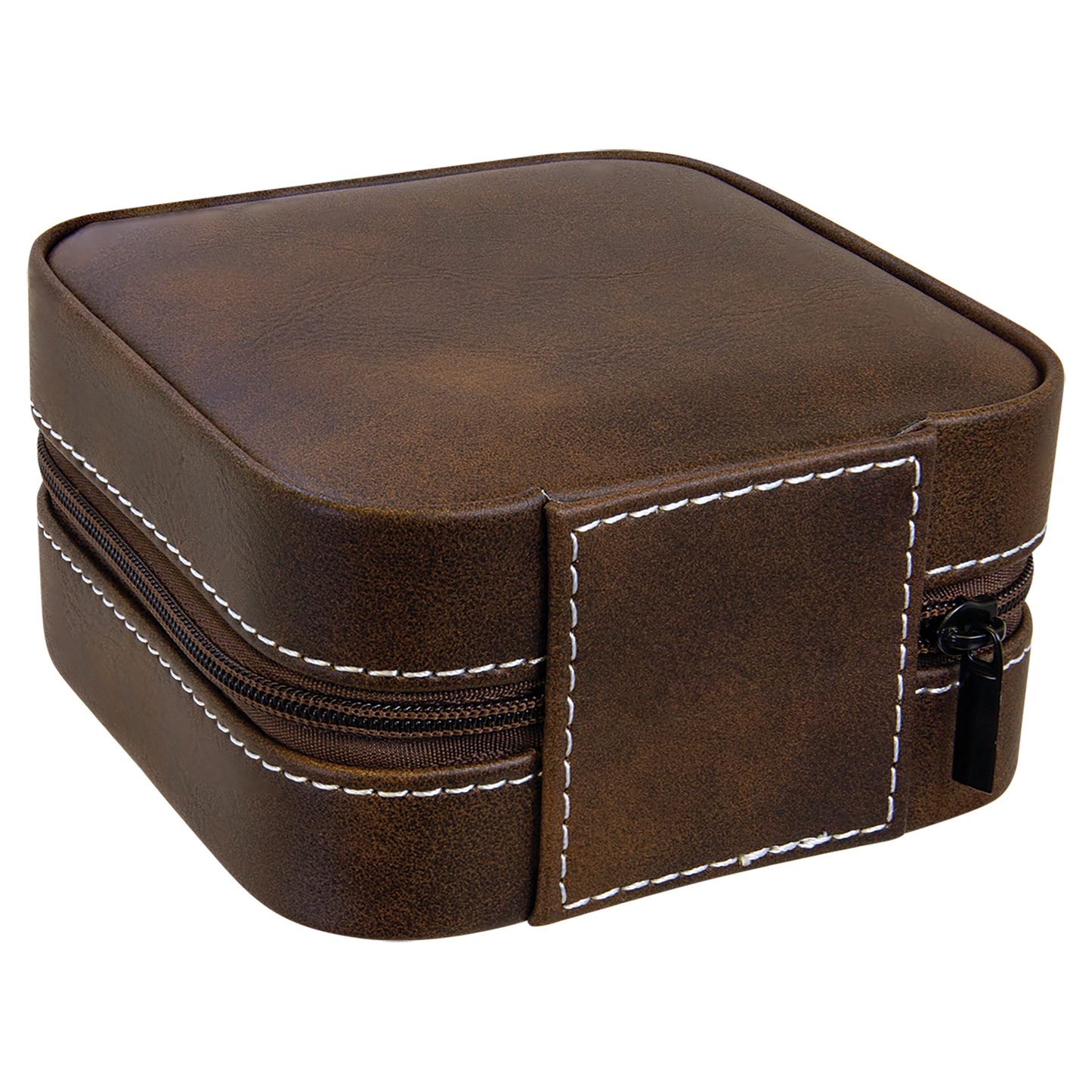 Lasered Leatherette Travel Jewelry Box with Tan Lining