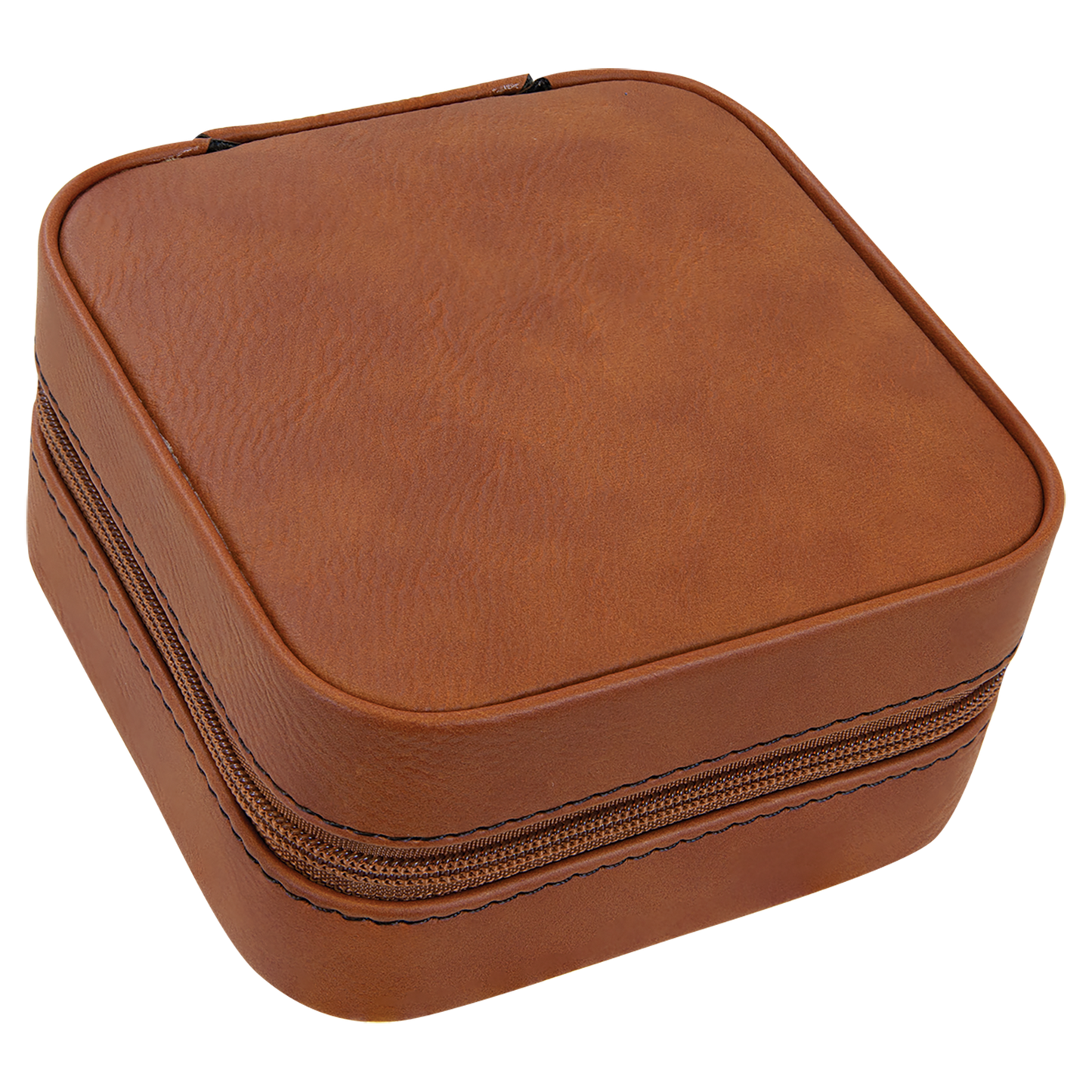 Lasered Leatherette Travel Jewelry Box with Tan Lining