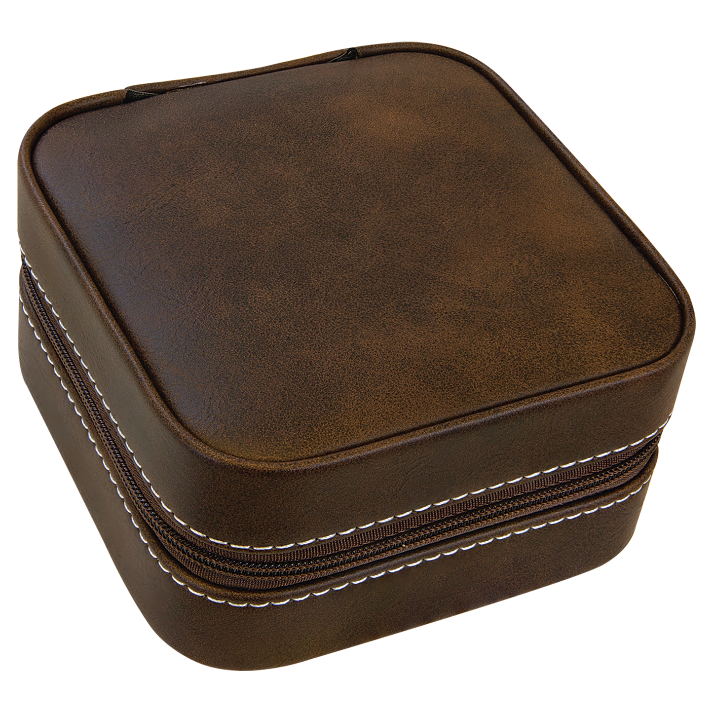 Lasered Leatherette Travel Jewelry Box with Tan Lining