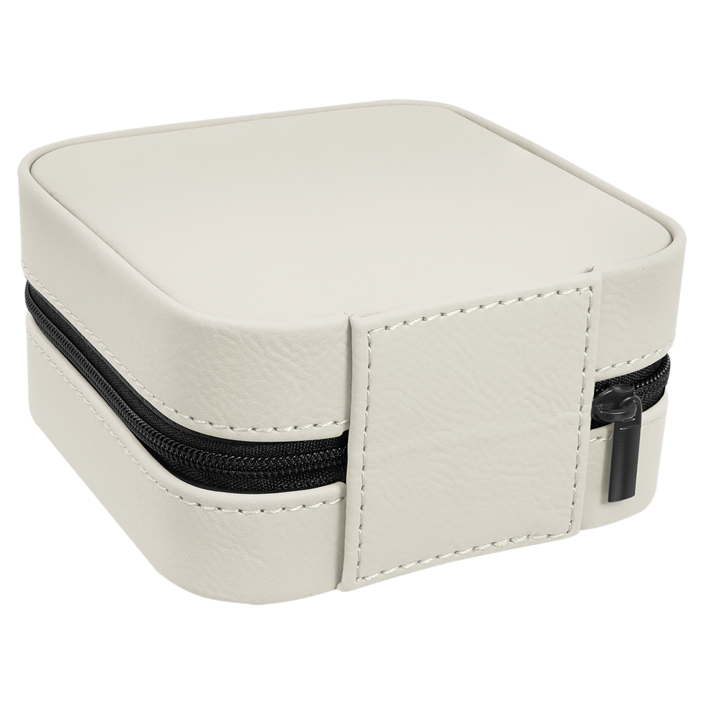 Lasered Leatherette Travel Jewelry Box with Tan Lining