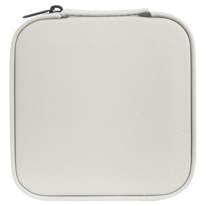 Lasered Leatherette Travel Jewelry Box with Tan Lining