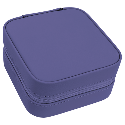 Lasered Leatherette Travel Jewelry Box with Tan Lining