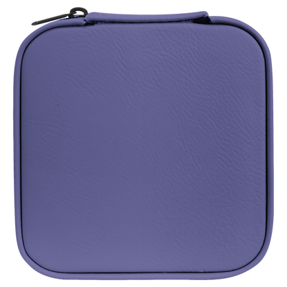 Lasered Leatherette Travel Jewelry Box with Tan Lining