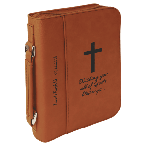Leatherette Book/Bible Cover with Handle and Zipper