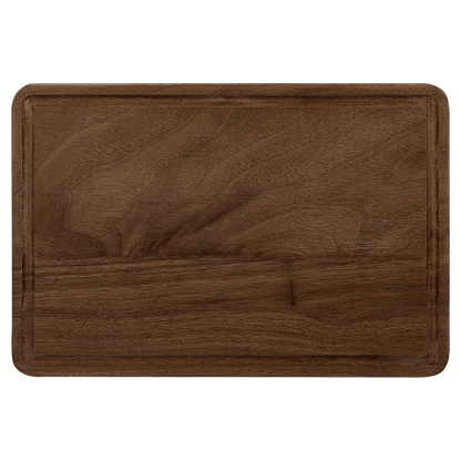 9" x 6" Walnut Cutting Board with Drip Ring — Custom Engraved