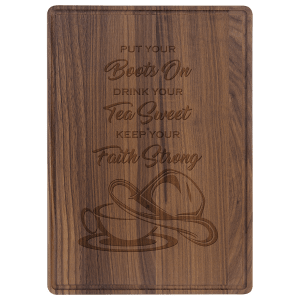 13.75" x 9.75" Walnut Cutting Board with Drip Ring — Custom Engraved