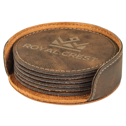 Leatherette 6-Coaster Set Square/Round