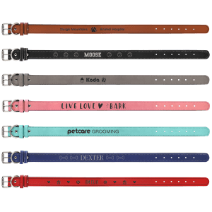 Ready to Engrave Leatherette Dog Collars