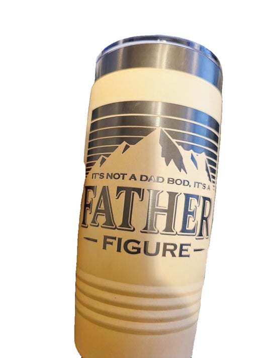 20oz “Father Figure” Engraved Tumbler — Warm Sand/Ghost Black